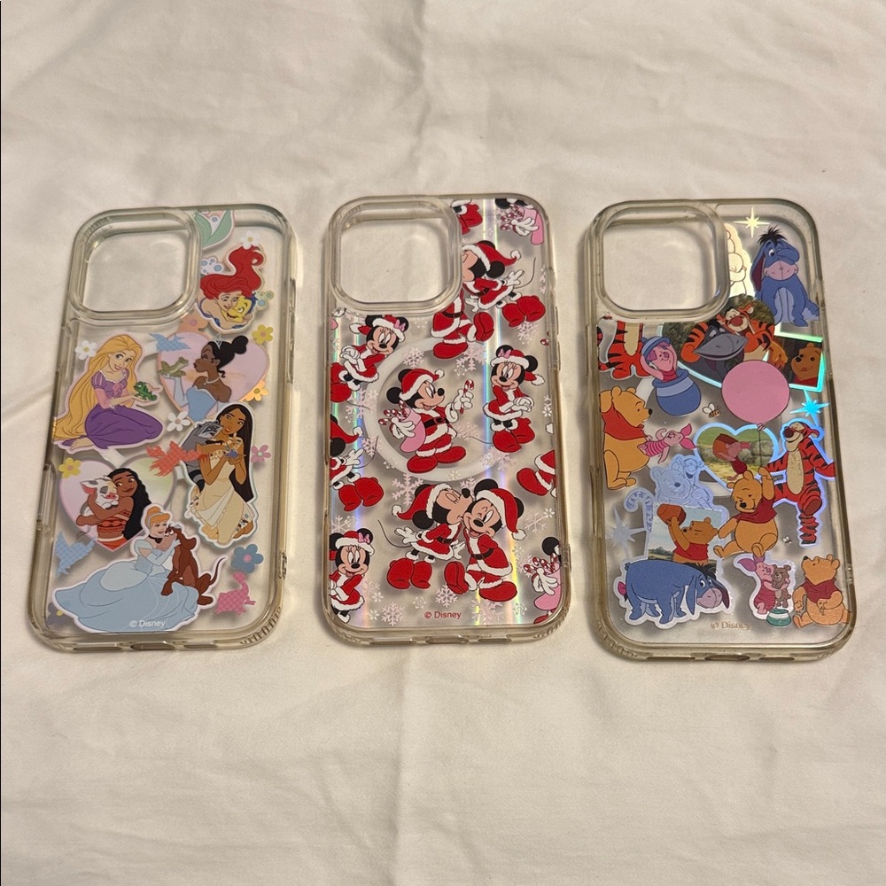 Disney Princess and Friends Clear Phone Case Trio 16 pro max